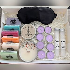 Luxury Spa Gift Box – Chakra Glow Crystal Candle, Guelph Soaps, Bath Salts